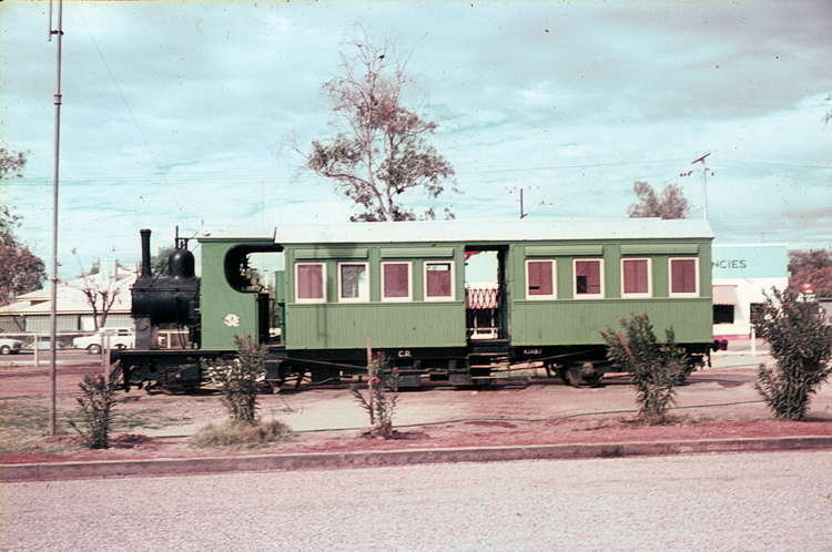 NJAB 1 'Coffee Pot' displayed at Alice Springs, circa 1967. Photo credit to Robert Riseley.